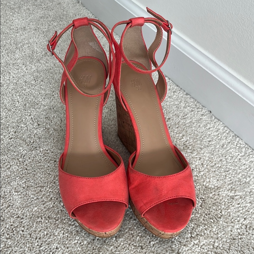 H&M Coral Wedge Sandals
